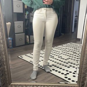 White corduroy skinny pants mid rise rockstar